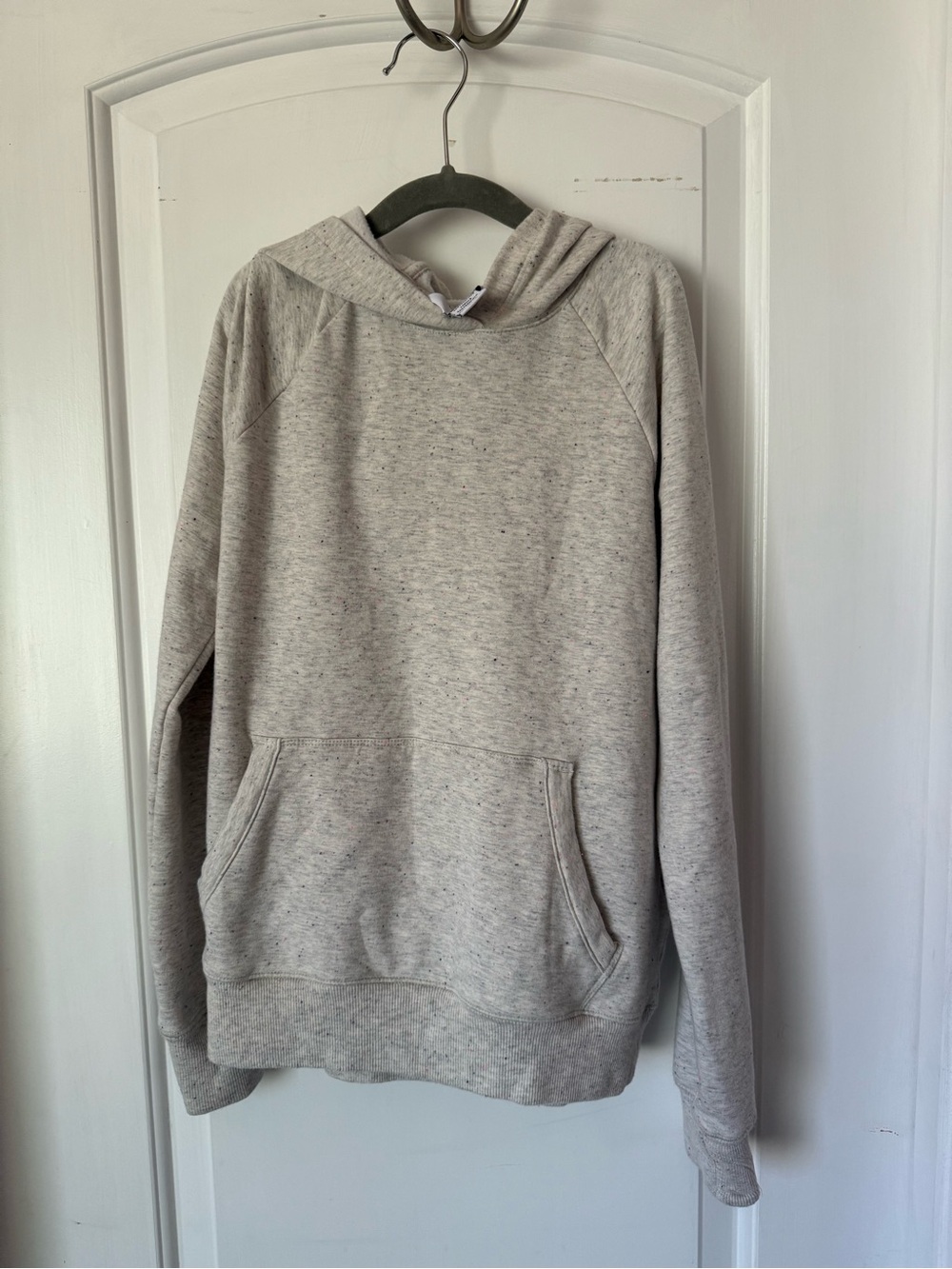 Athleta Heathered Light Gray Girls Hooded Sweatshirt size 12